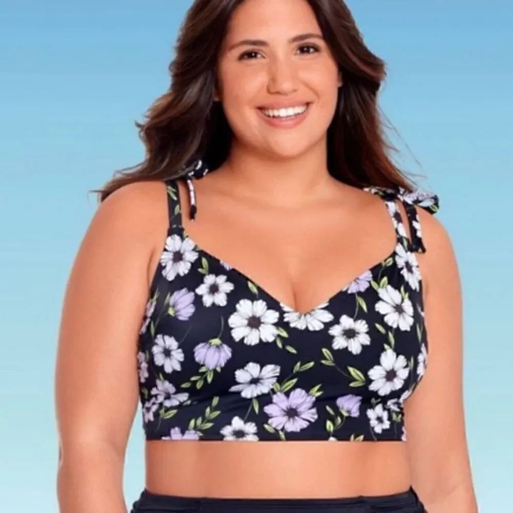 NEW Beach Betty by Miracle Brands Floral BikiniβTop Womenβsβ3XL